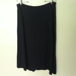 Eileen Fisher Black Jersey Faux Wrap Skirt Size S/M*